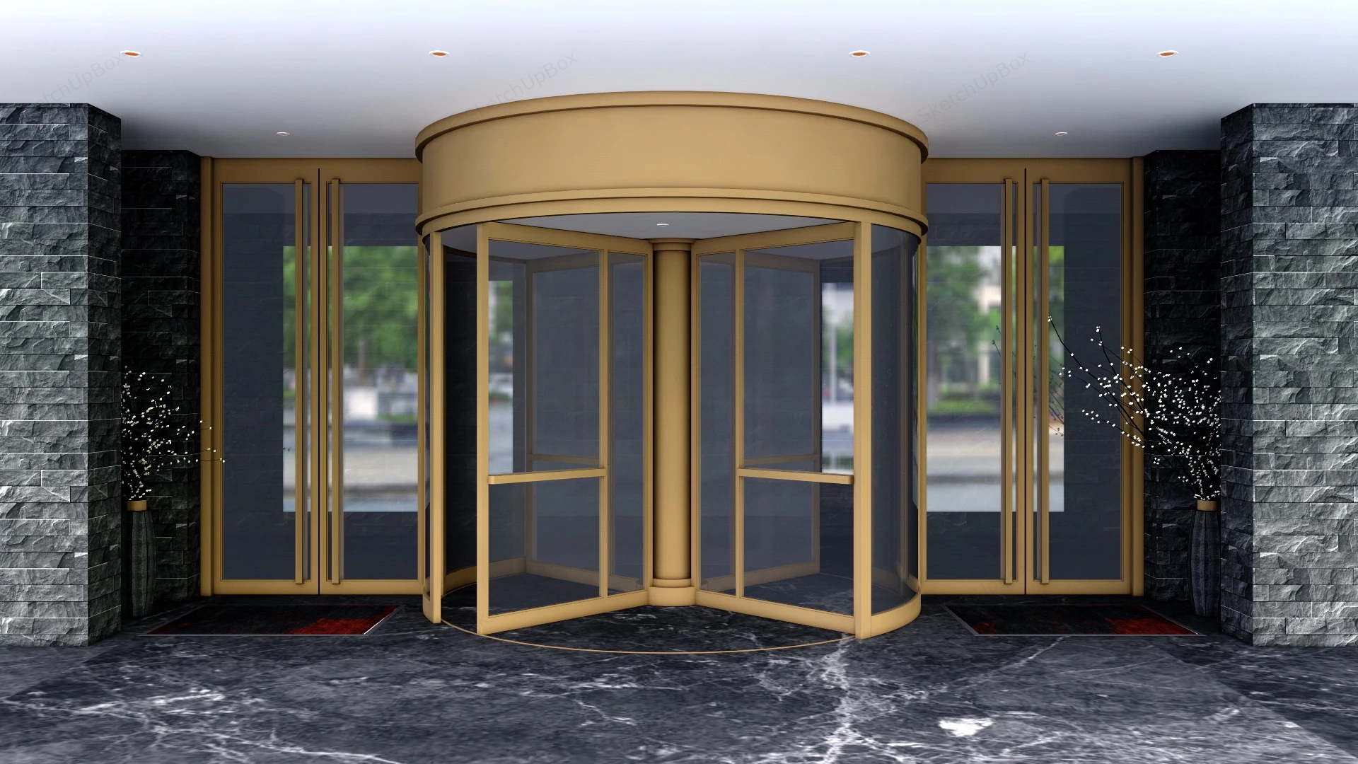 Hotel Automatic Revolving Door sketchup model preview - SketchupBox