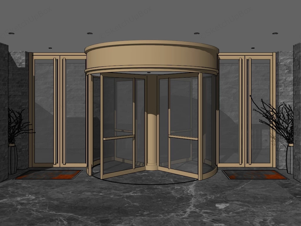 Hotel Automatic Revolving Door sketchup model preview - SketchupBox