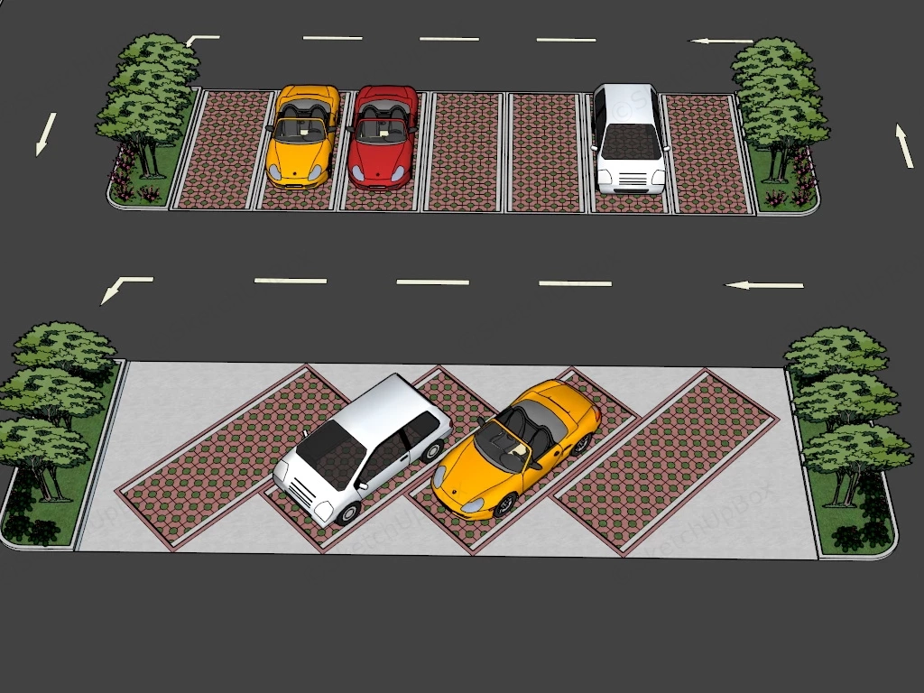 Small Car Park sketchup model preview - SketchupBox