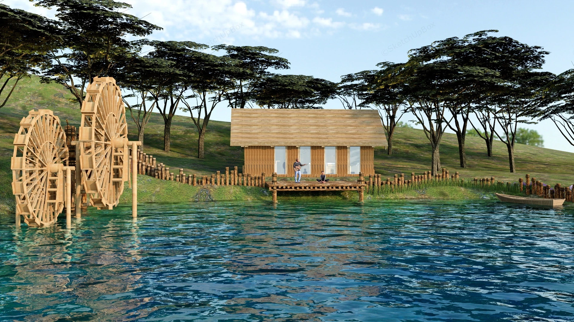Lakeside Cabin sketchup model preview - SketchupBox