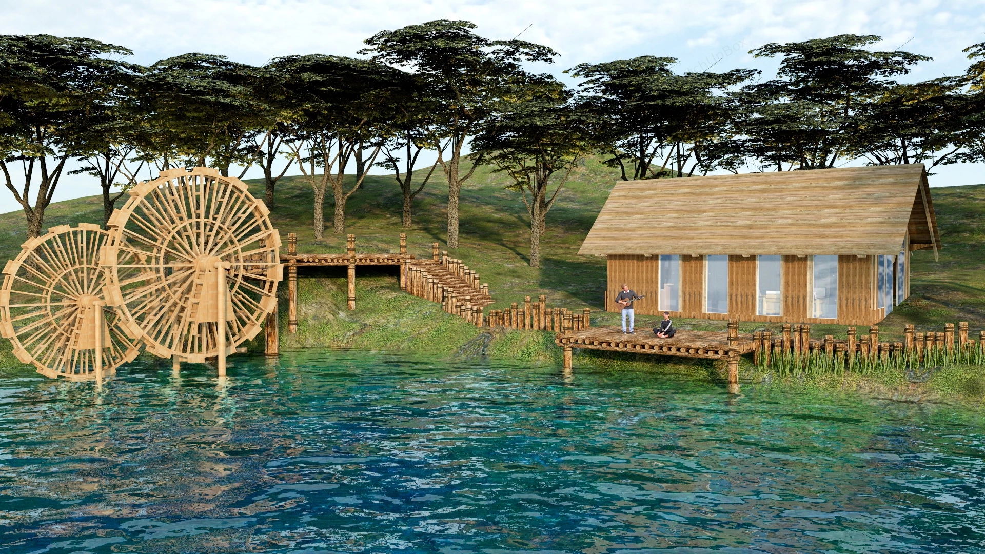 Lakeside Cabin sketchup model preview - SketchupBox