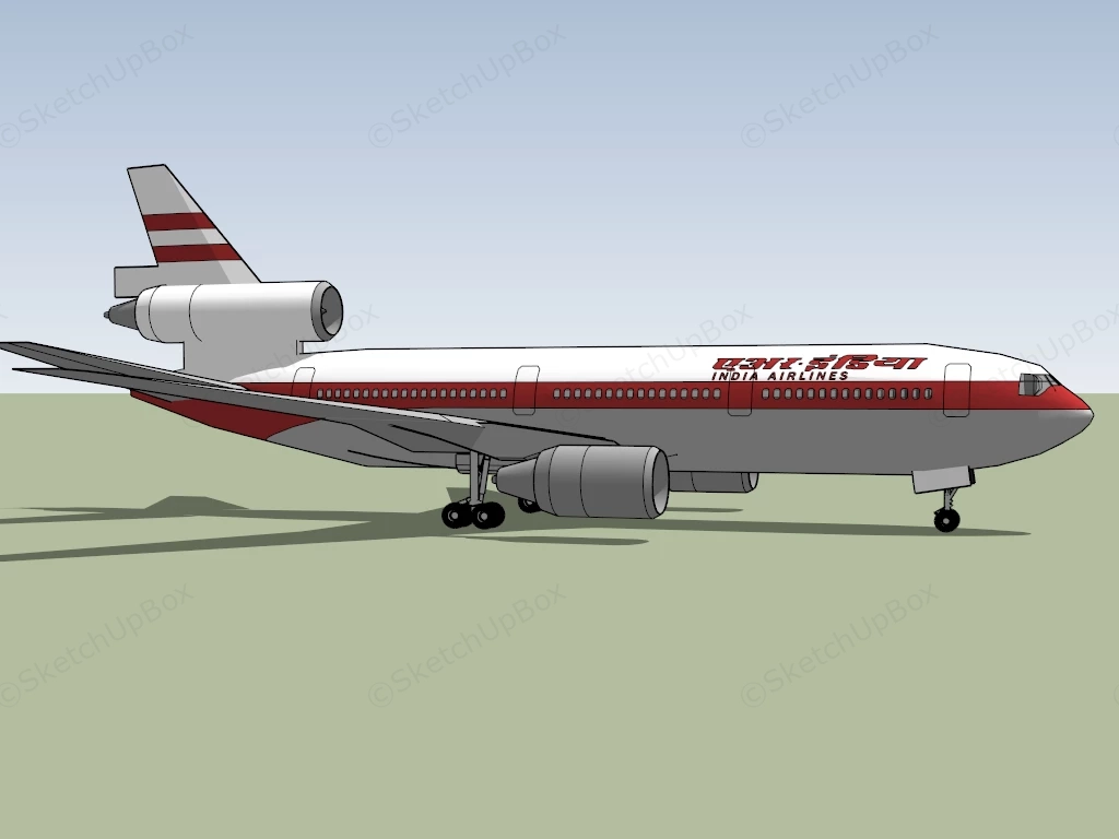 Indian Airlines Plane sketchup model preview - SketchupBox