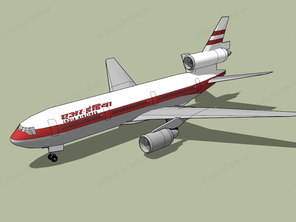 Indian Airlines Plane sketchup model preview - SketchupBox