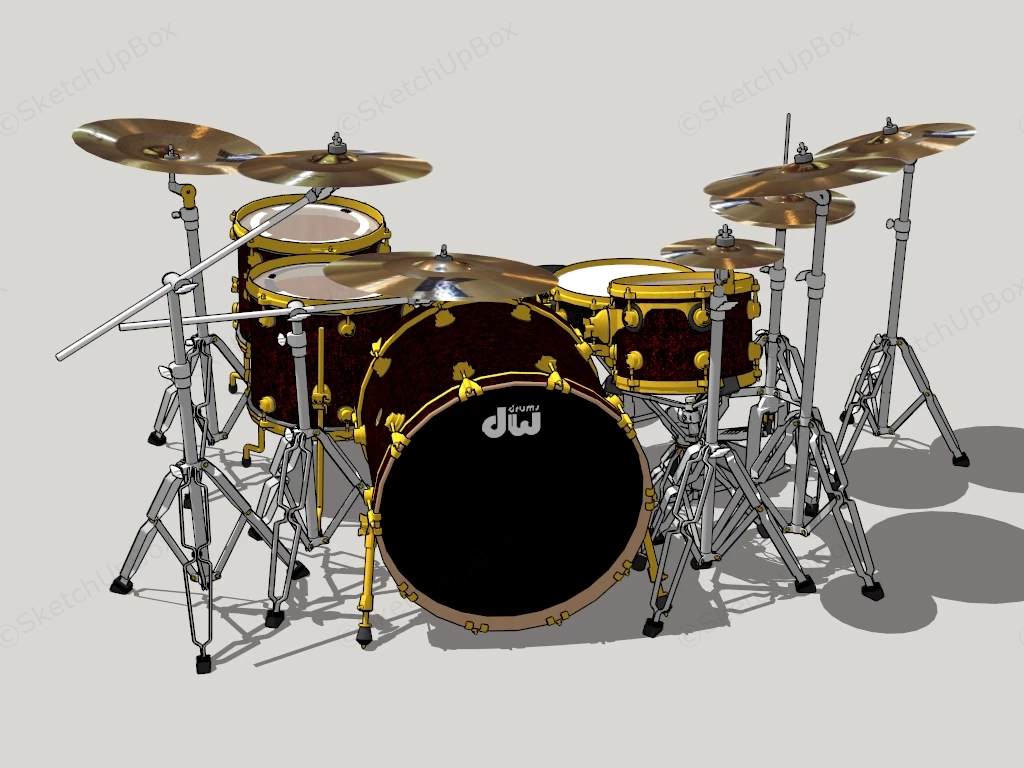 DW Drum Set sketchup model preview - SketchupBox