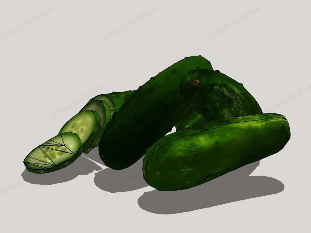 Fresh Cucumbers sketchup model preview - SketchupBox