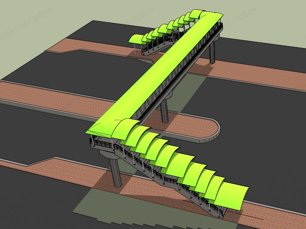 Pedestrian Overcrossing sketchup model preview - SketchupBox