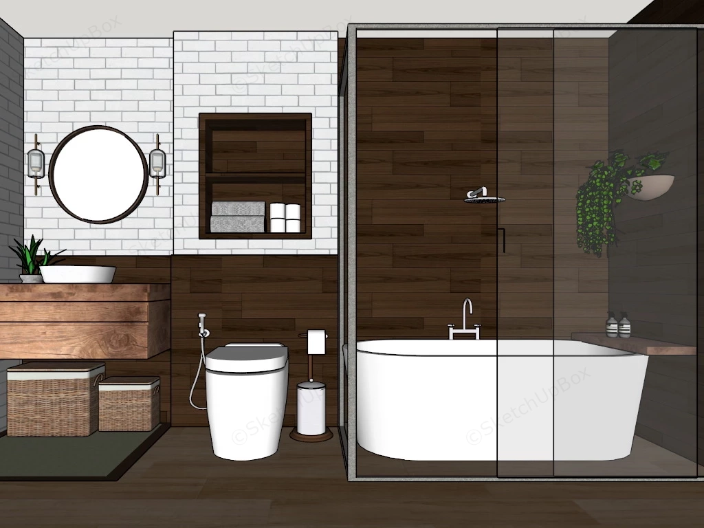 Small Bathroom With Walk In Tub sketchup model preview - SketchupBox
