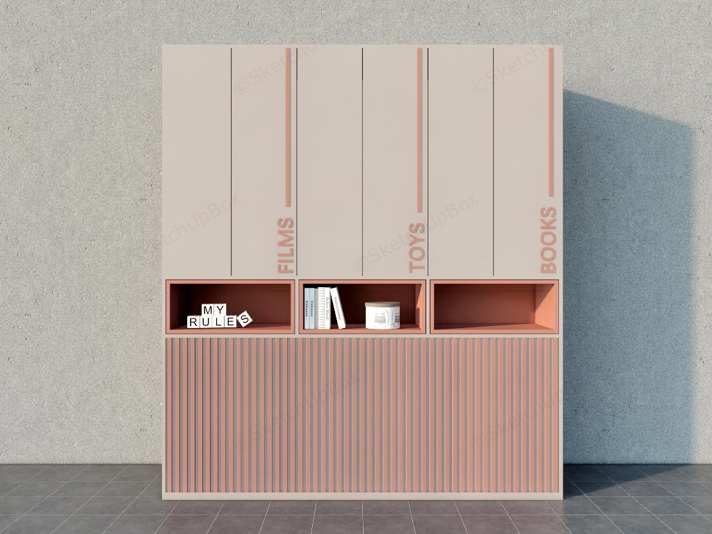 Kids Room Storage Cabinet sketchup model preview - SketchupBox
