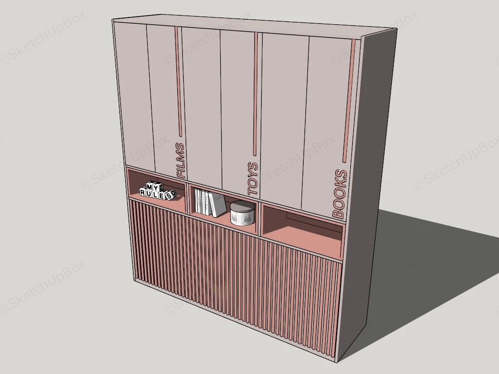 Kids Room Storage Cabinet sketchup model preview - SketchupBox