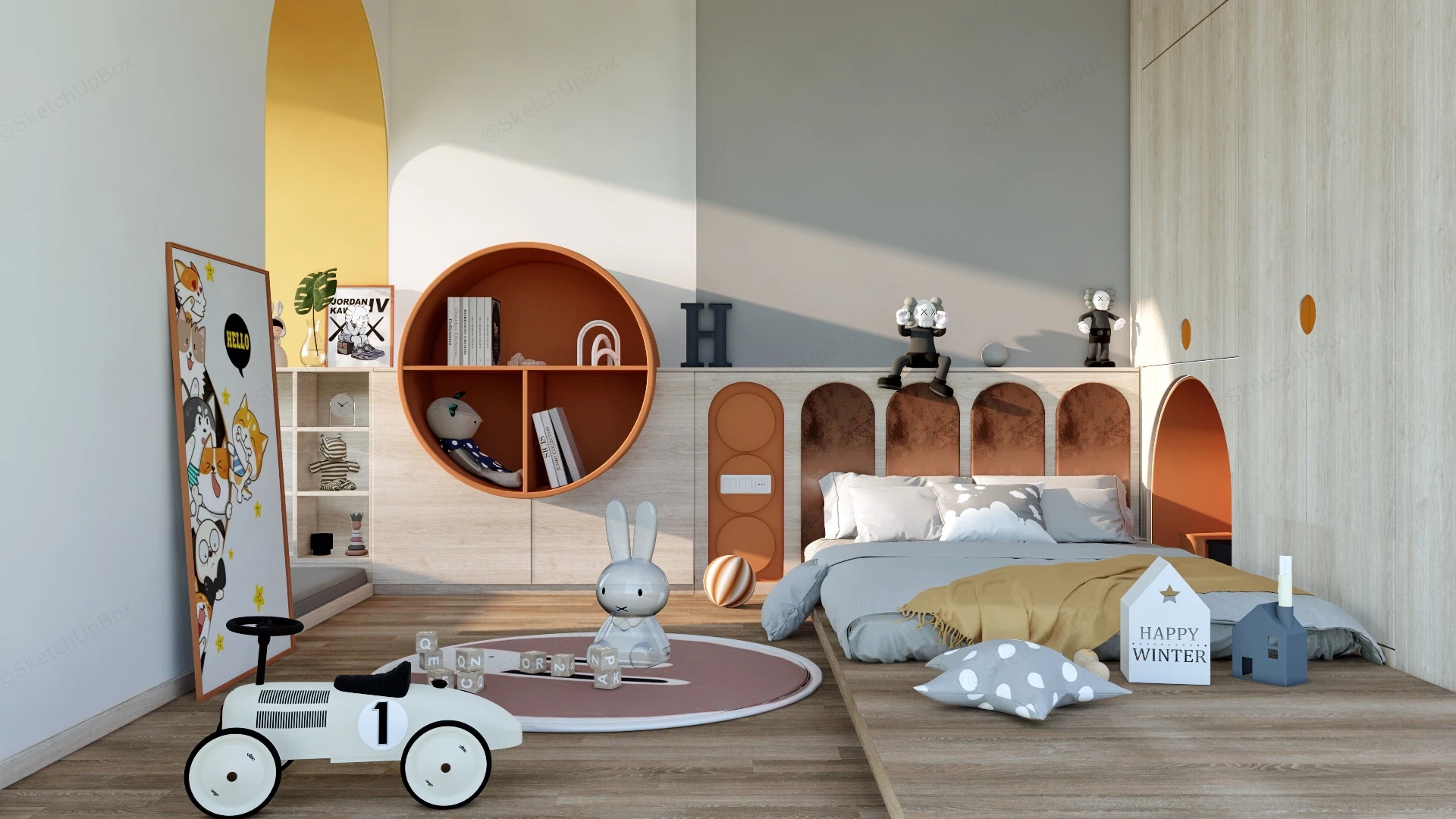 Toddler Bedroom Idea sketchup model preview - SketchupBox