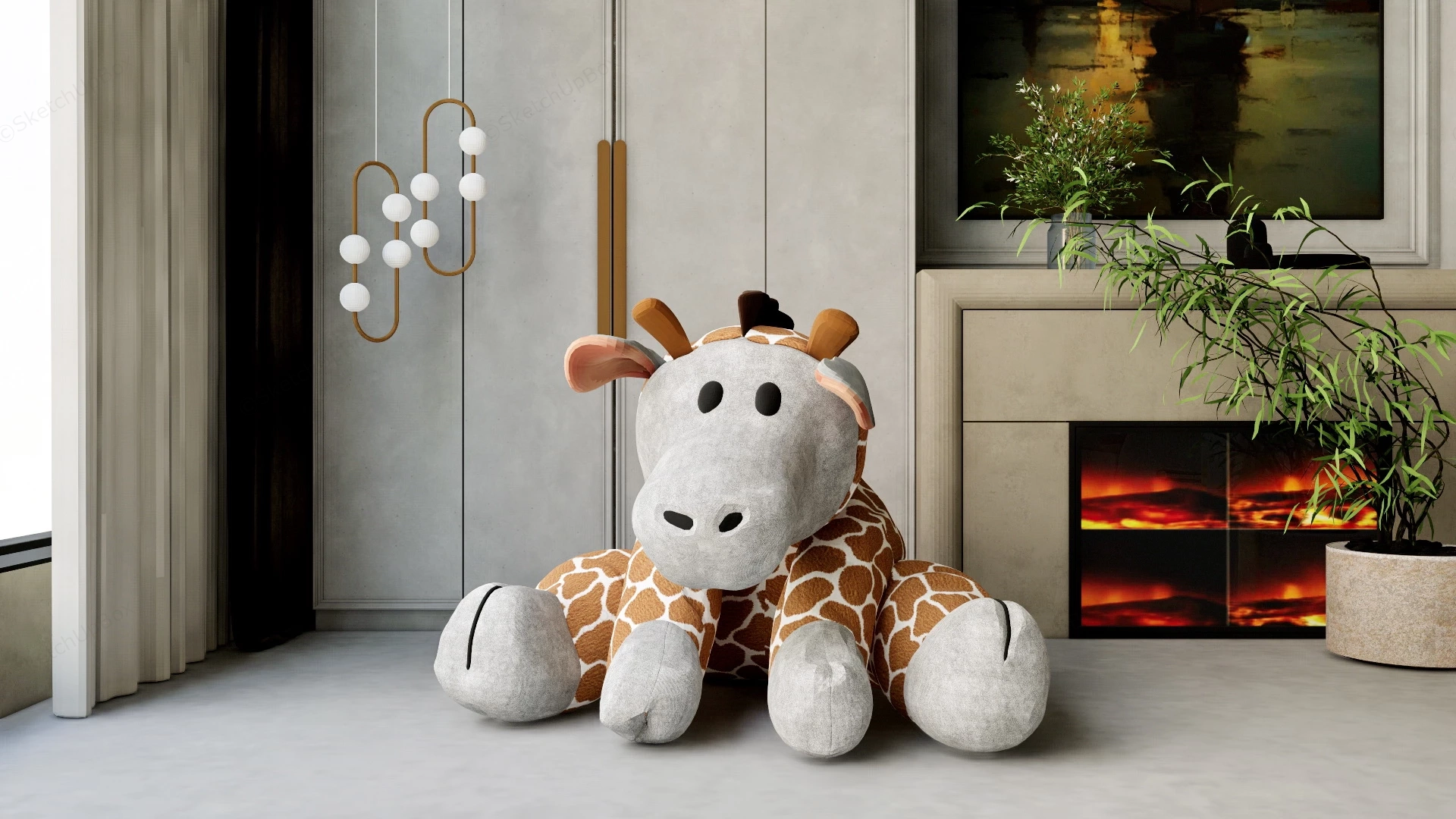 Large Giraffe Stuffed Animal sketchup model preview - SketchupBox