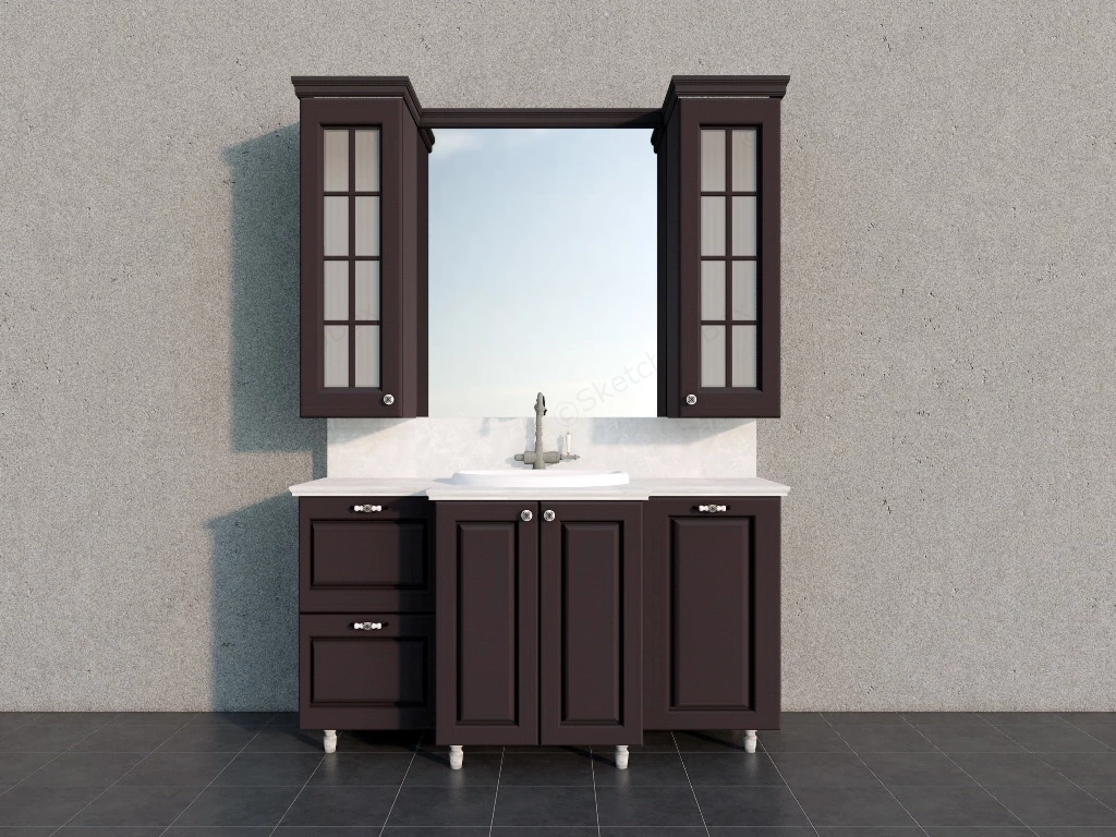 Traditional Bathroom Vanity Cabinet sketchup model preview - SketchupBox