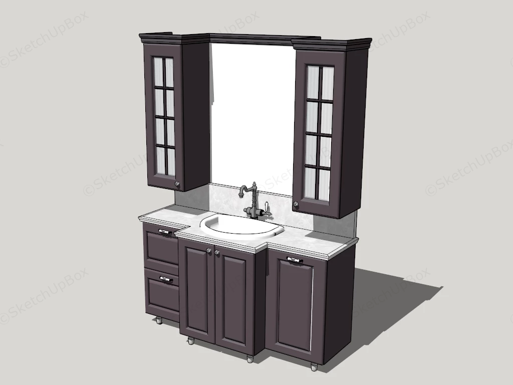 Traditional Bathroom Vanity Cabinet sketchup model preview - SketchupBox
