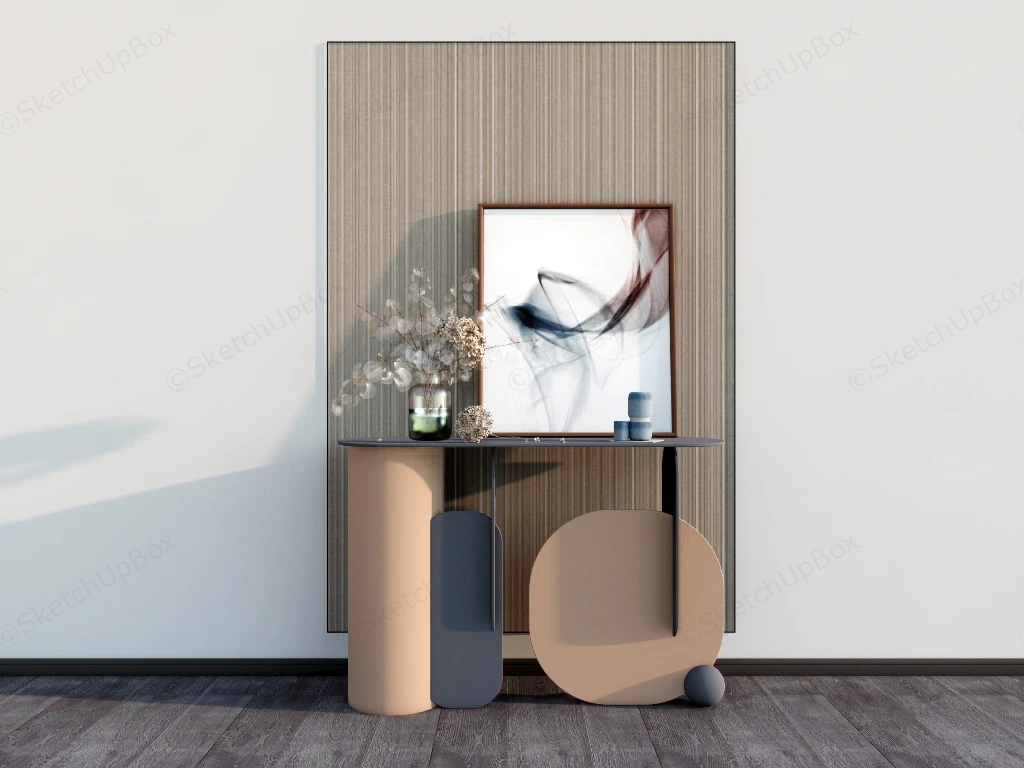Entry Console Table sketchup model preview - SketchupBox