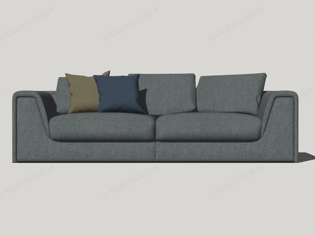 Upholstered Fabric Loveseat sketchup model preview - SketchupBox