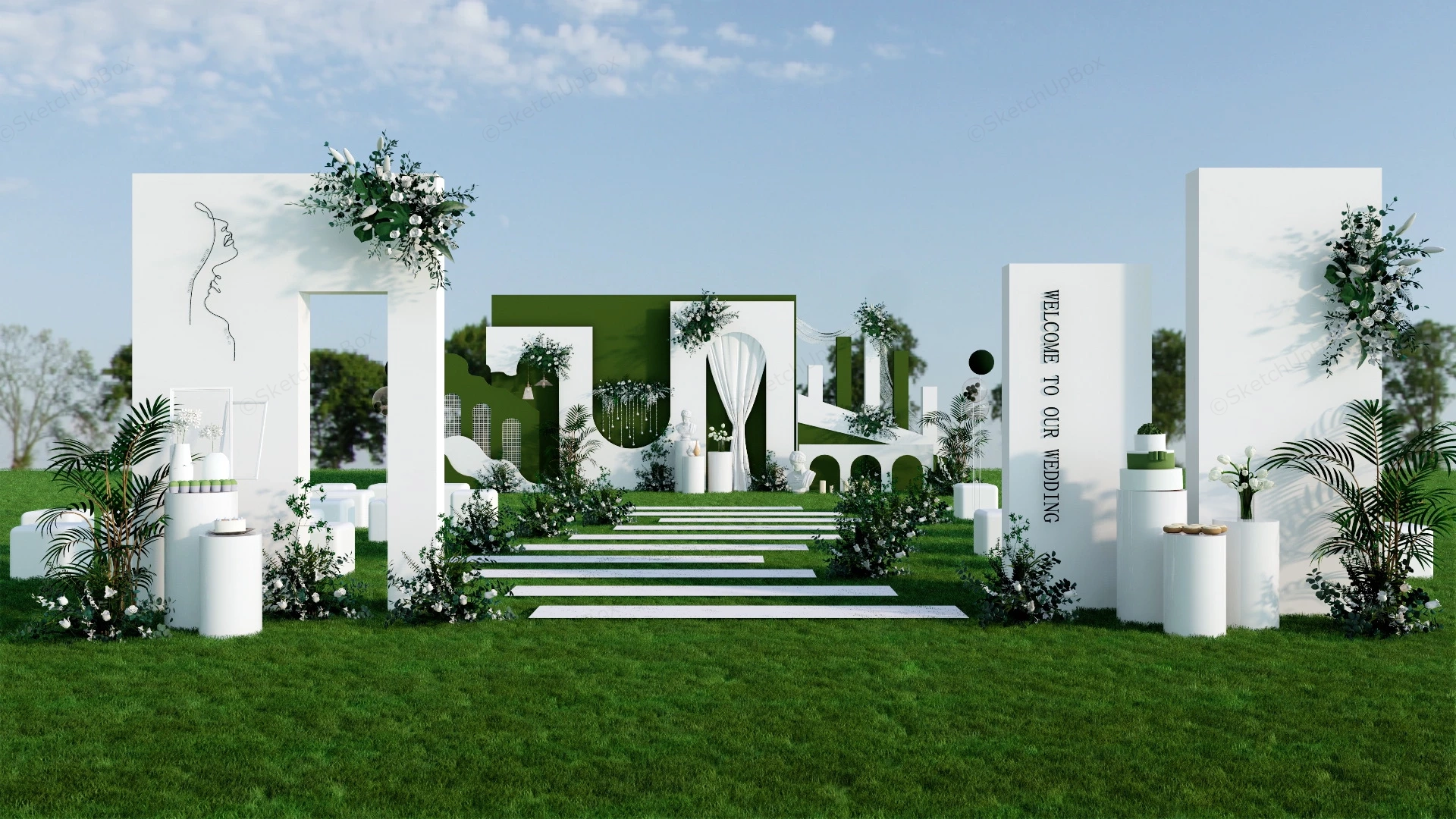 Outdoor Wedding Idea sketchup model preview - SketchupBox