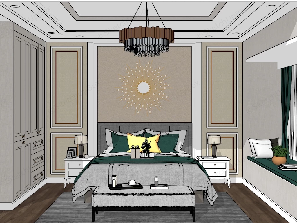 Bedroom With Bay Window Idea sketchup model preview - SketchupBox