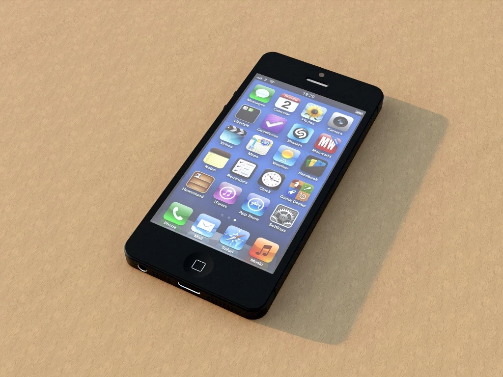 Apple IPhone 5 Black sketchup model preview - SketchupBox