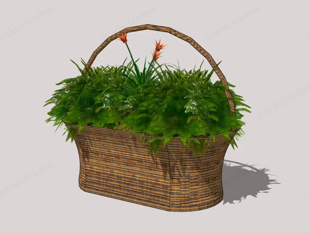 Wicker Rattan Exterior Planter sketchup model preview - SketchupBox