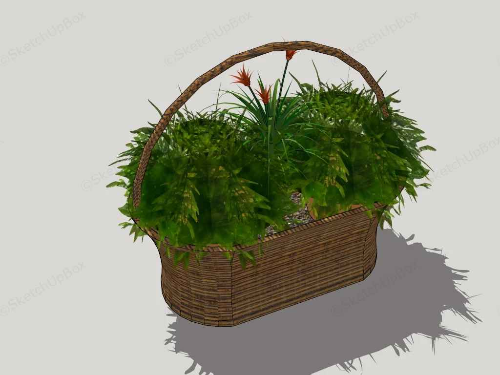 Wicker Rattan Exterior Planter sketchup model preview - SketchupBox