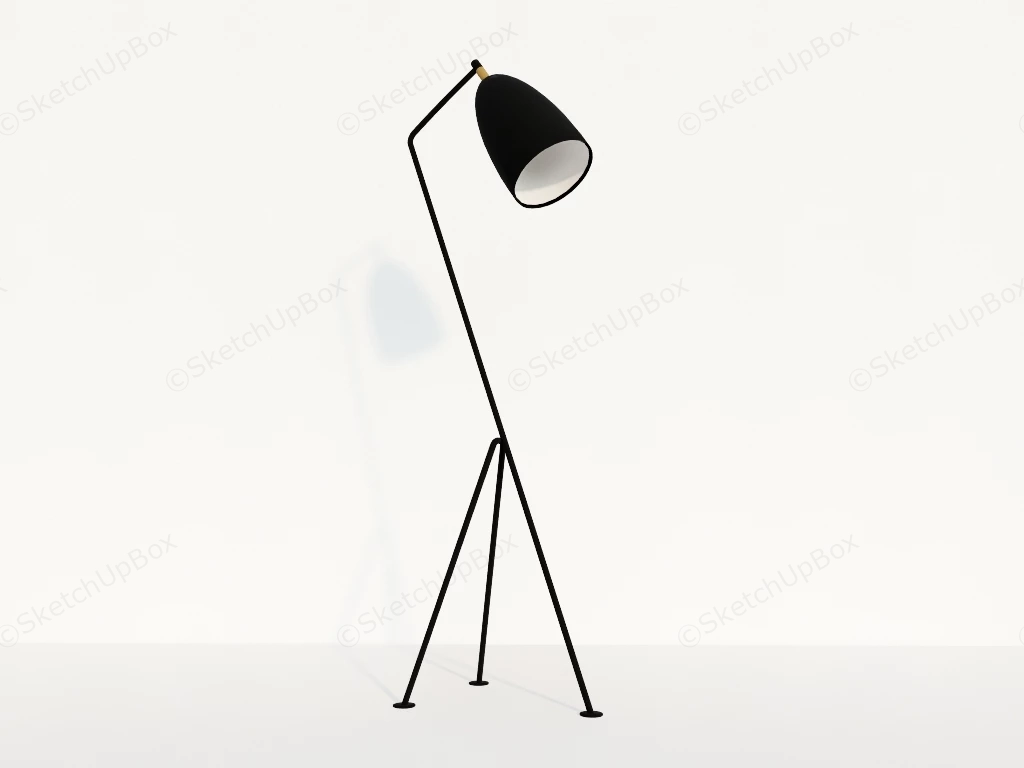 Modern Black Tripod Floor Lamp sketchup model preview - SketchupBox