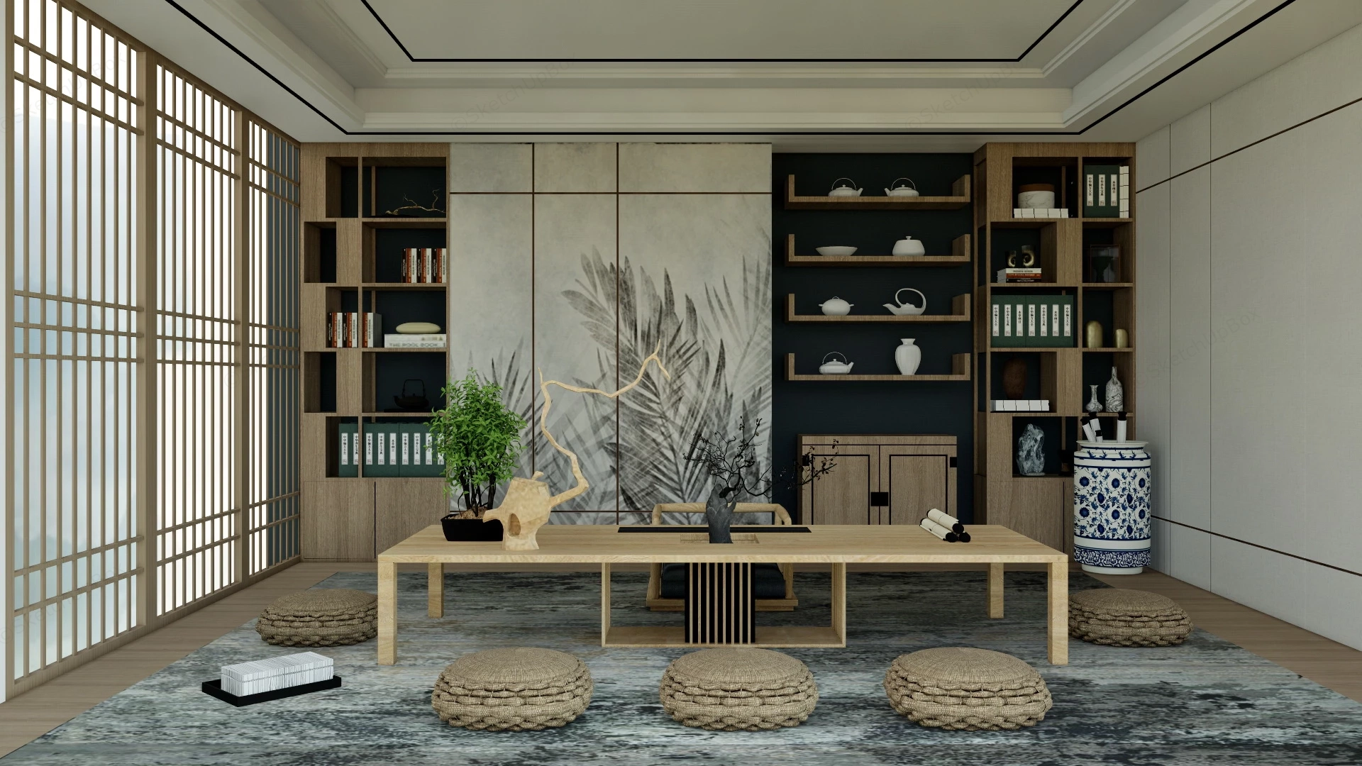 Japanese Tea Room sketchup model preview - SketchupBox