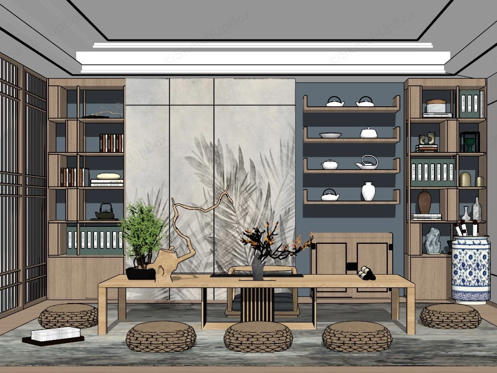 Japanese Tea Room sketchup model preview - SketchupBox