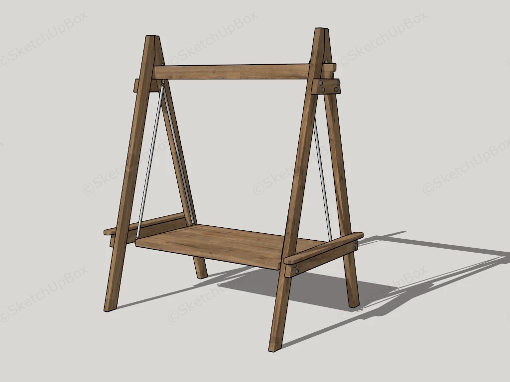 Outdoor Wood Swing sketchup model preview - SketchupBox