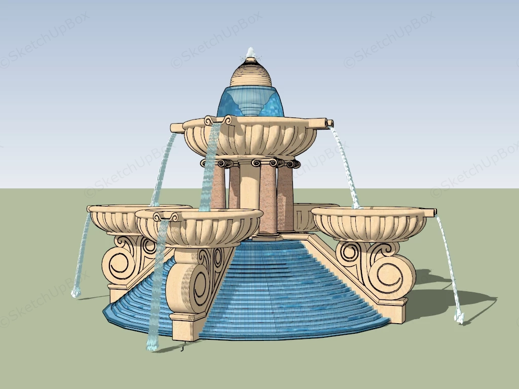 Large Water Fountain sketchup model preview - SketchupBox