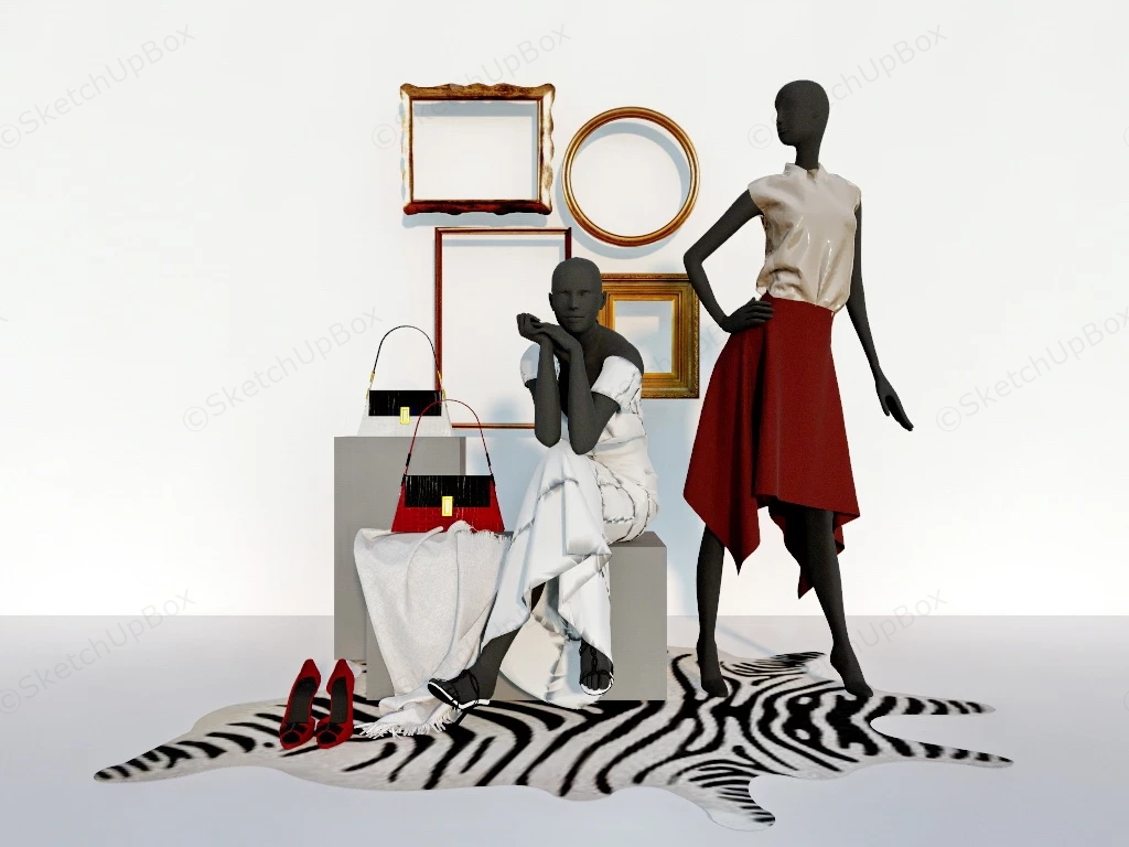 Store Window Mannequins sketchup model preview - SketchupBox