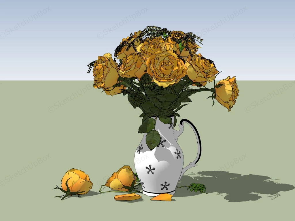 Yellow Roses Flower Arrangement sketchup model preview - SketchupBox