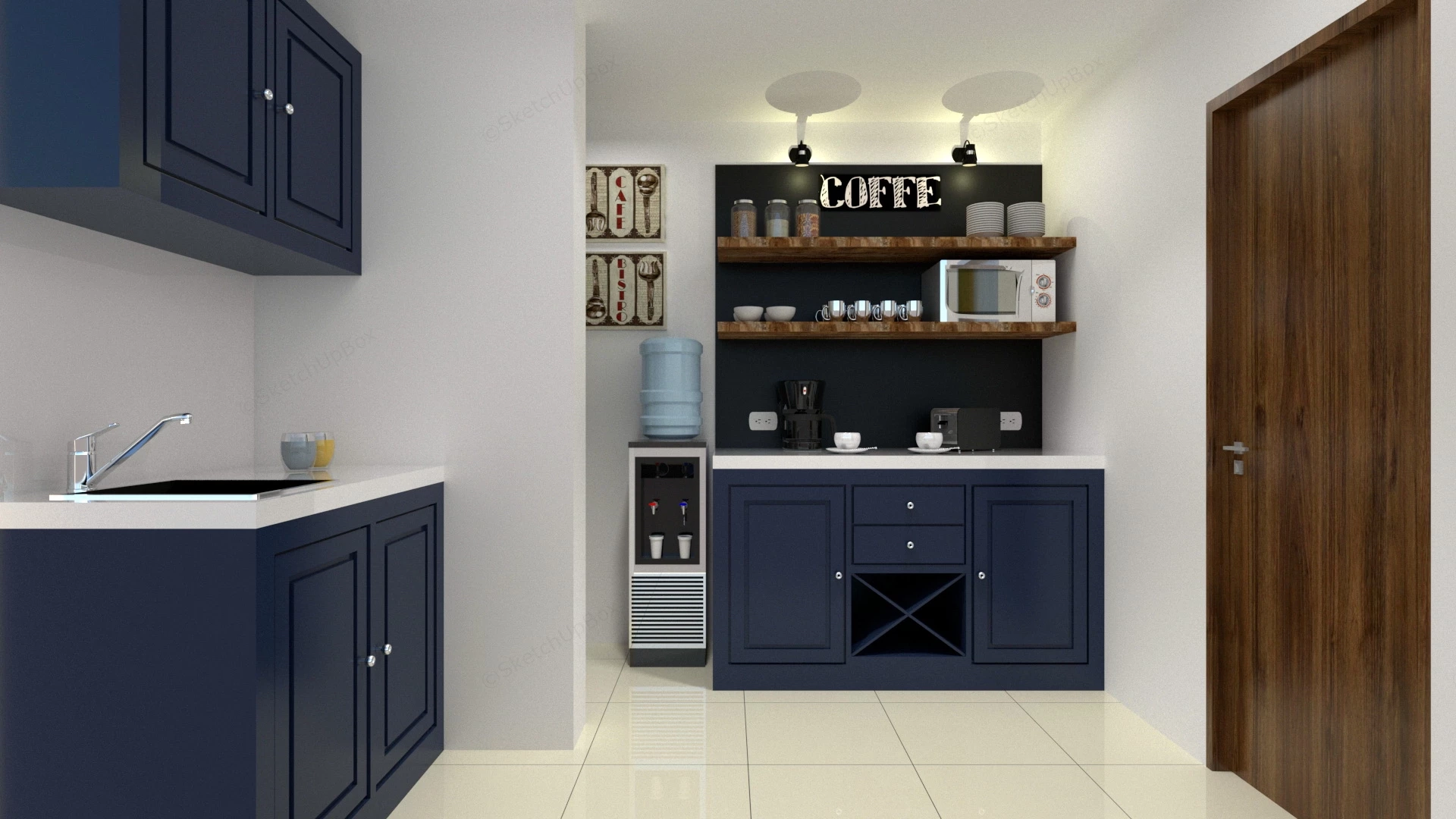 Small Office Kitchen sketchup model preview - SketchupBox