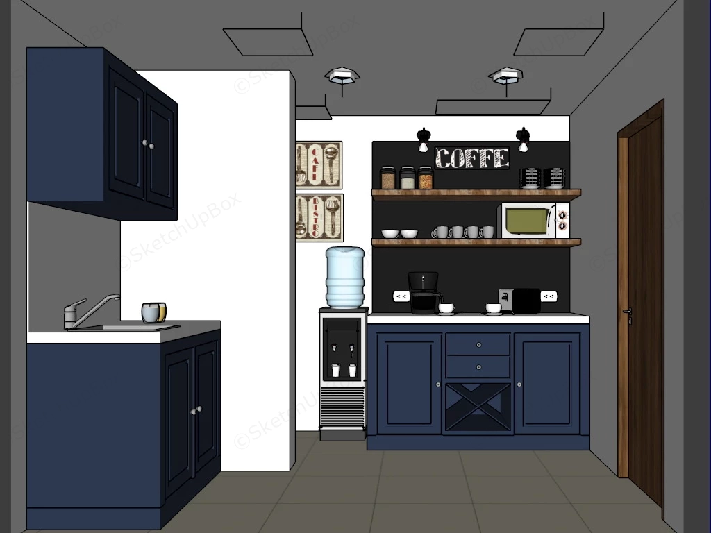 Small Office Kitchen sketchup model preview - SketchupBox