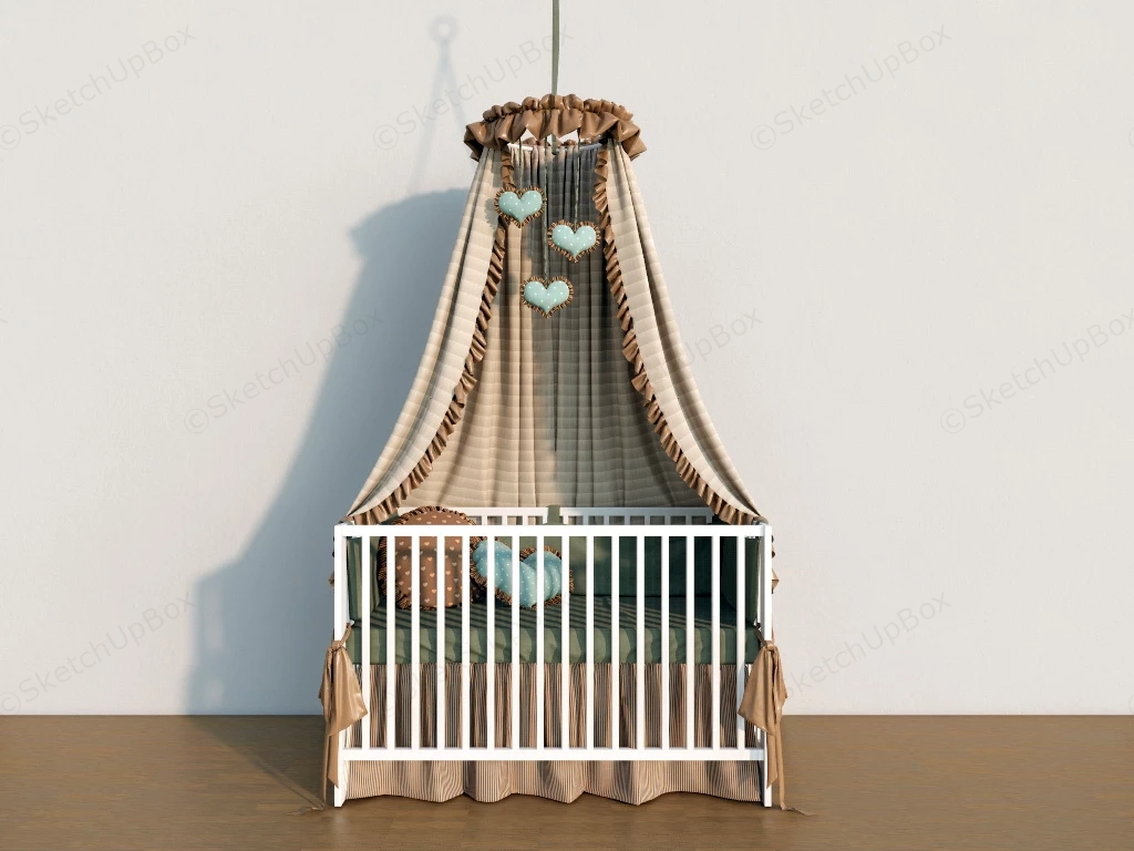 Baby Crib With Canopy sketchup model preview - SketchupBox