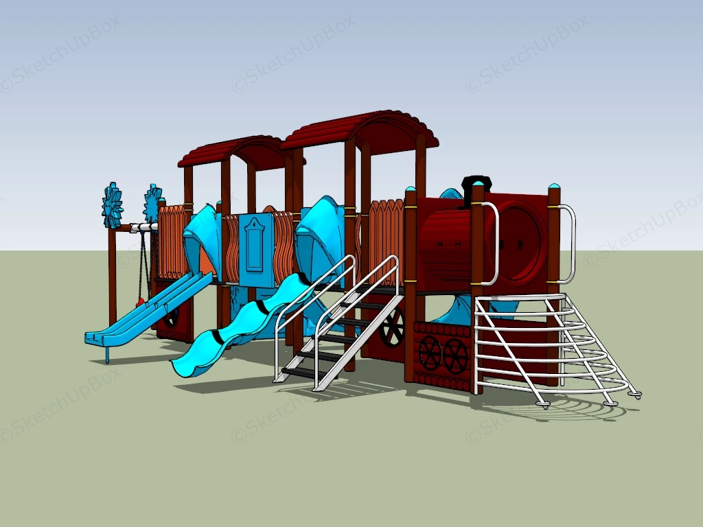 Train Playground sketchup model preview - SketchupBox