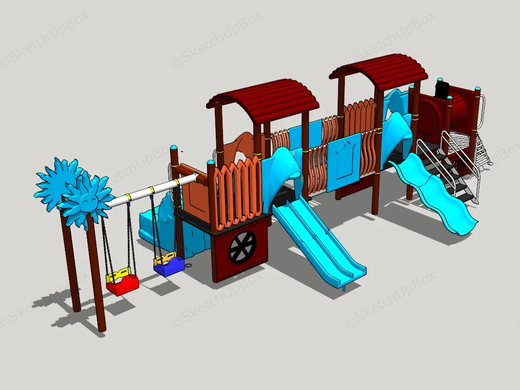 Train Playground sketchup model preview - SketchupBox