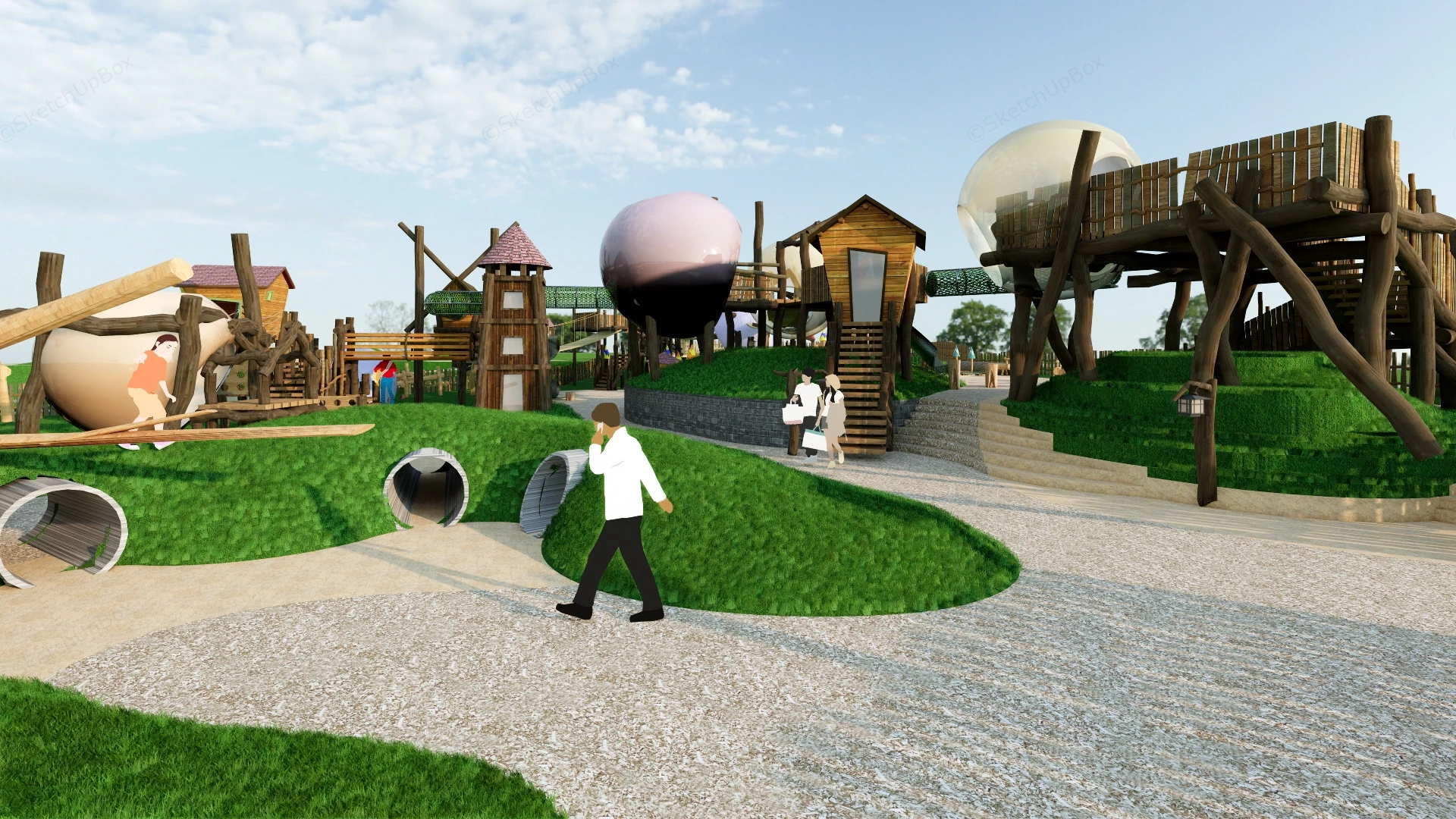 Natural Adventure Playground sketchup model preview - SketchupBox