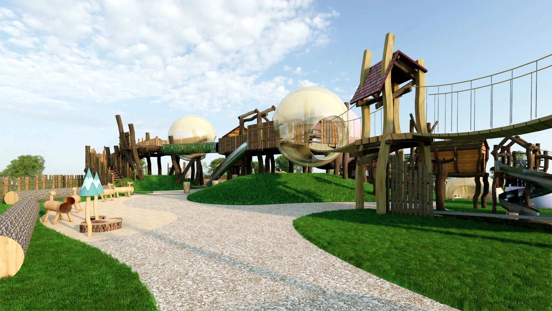 Natural Adventure Playground sketchup model preview - SketchupBox