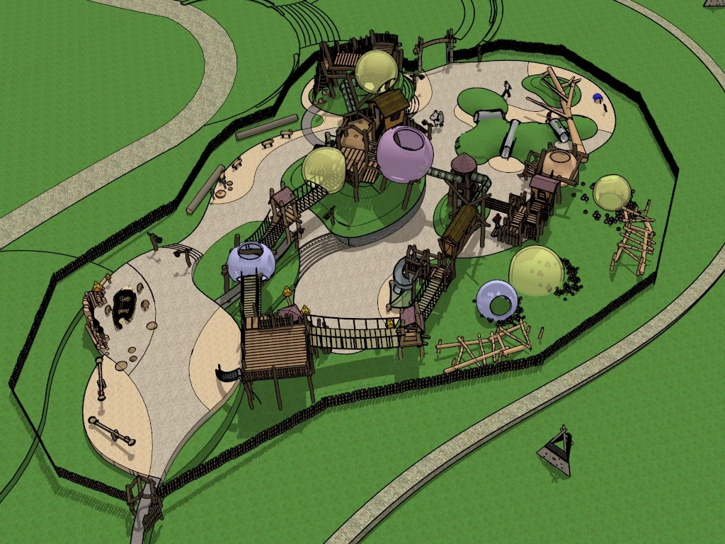 Natural Adventure Playground sketchup model preview - SketchupBox