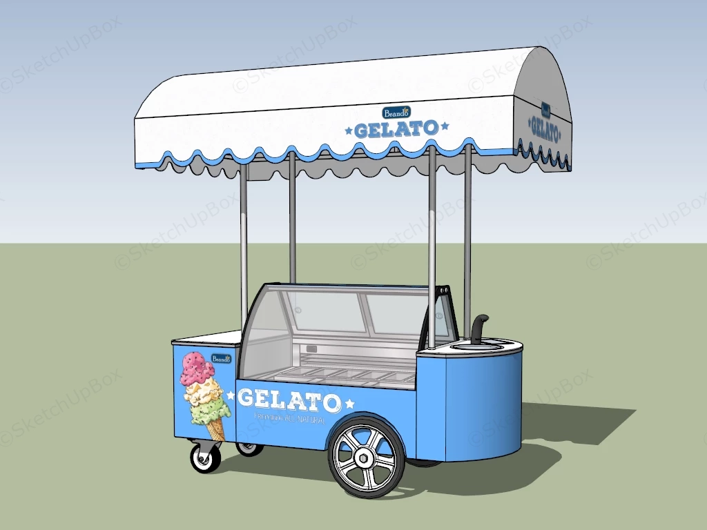Ice Cream Freezer Cart sketchup model preview - SketchupBox