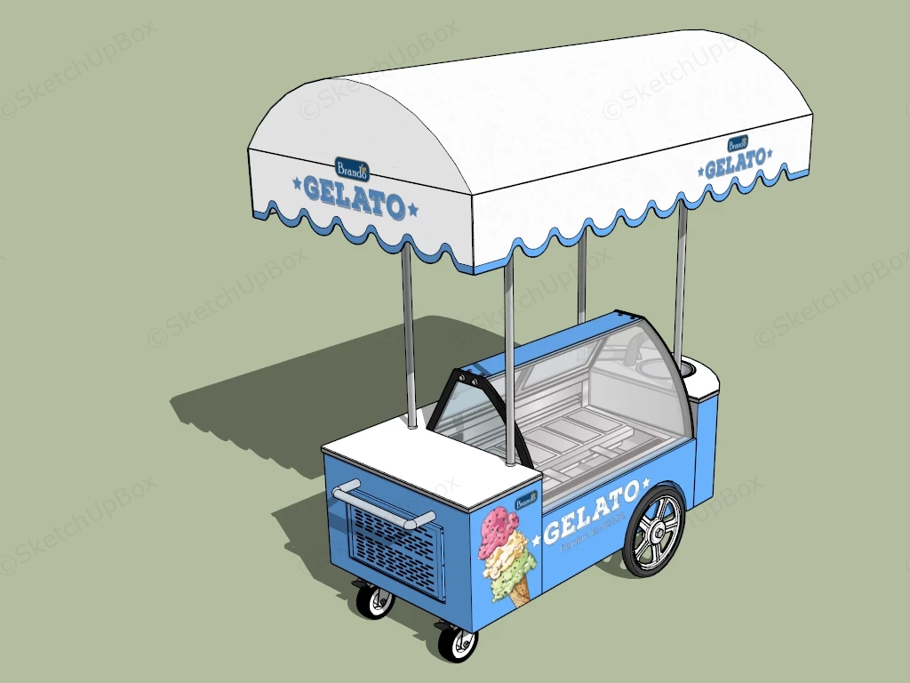 Ice Cream Freezer Cart sketchup model preview - SketchupBox