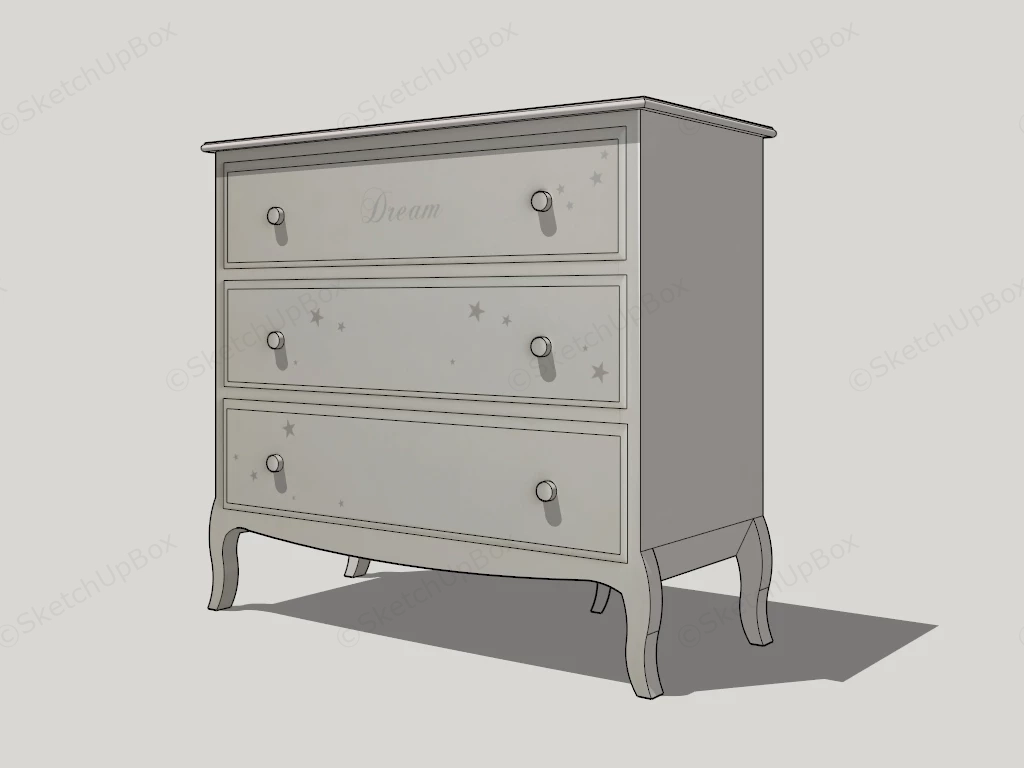 Kids Dresser sketchup model preview - SketchupBox