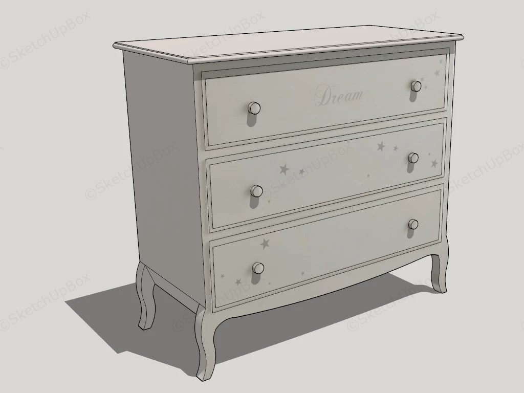 Kids Dresser sketchup model preview - SketchupBox