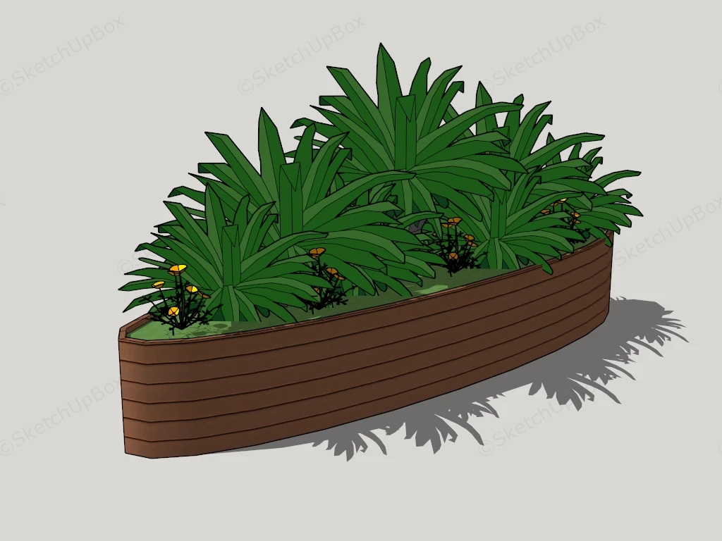 Oval Raised Bed sketchup model preview - SketchupBox