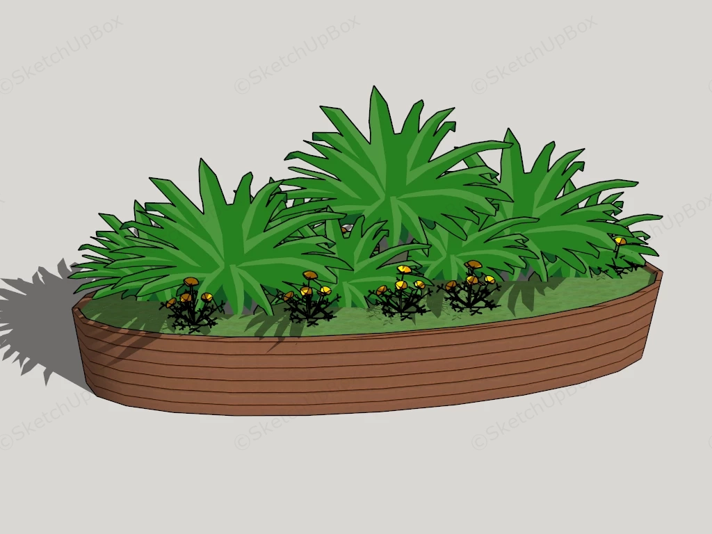 Oval Raised Bed sketchup model preview - SketchupBox