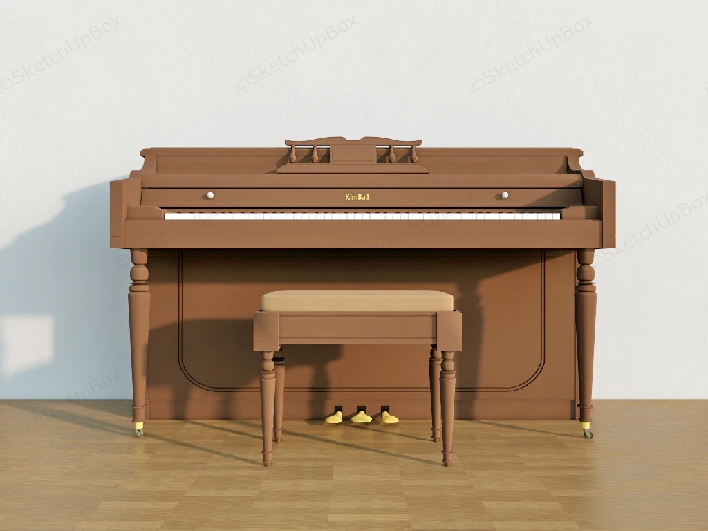 Kimball Upright Piano sketchup model preview - SketchupBox
