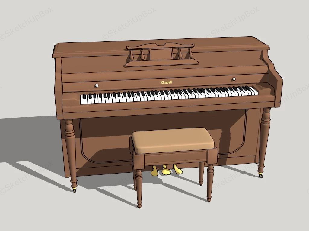 Kimball Upright Piano sketchup model preview - SketchupBox
