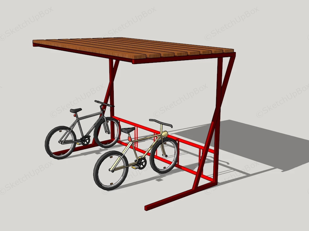 Wooden Bike Shelter sketchup model preview - SketchupBox