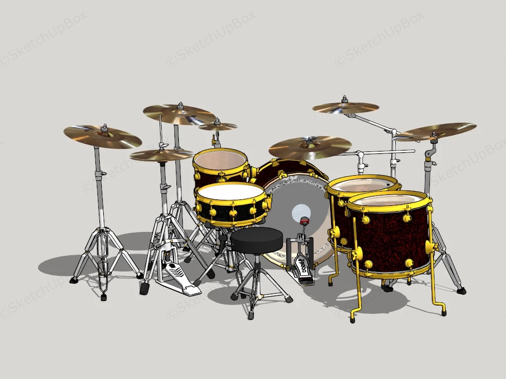 Percussion Drum Set sketchup model preview - SketchupBox