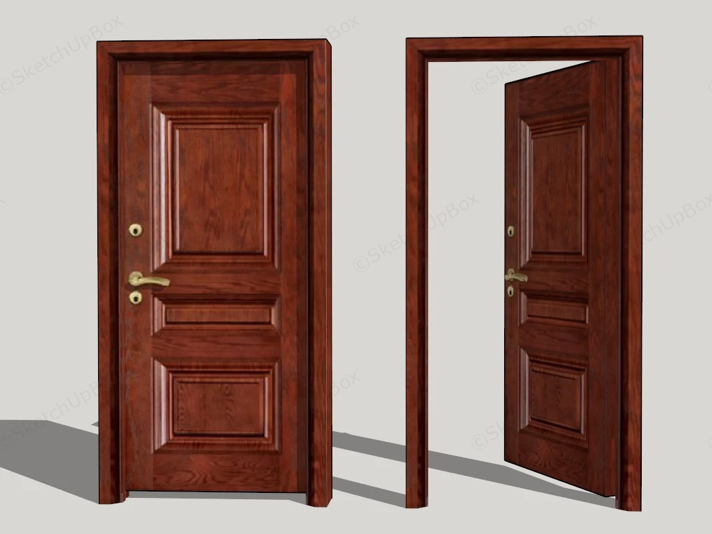 Interior Wood Door sketchup model preview - SketchupBox